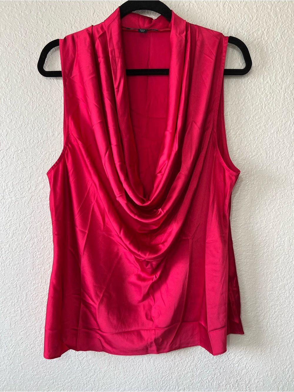 Boston Proper Women’s Sz XL Marilyn Cowl-Neck Charmeuse Blouse Tomato Red NWOT